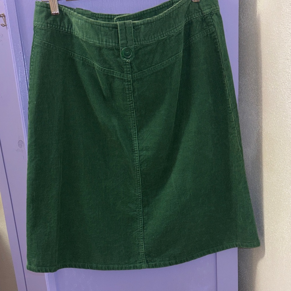 H&M Green Corduroy Skirt A line pencil size 10 - Picture 4 of 7